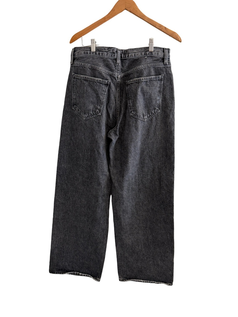 AGOLDE Low Slung Baggy Jeans Black Wash Size 28 Style A9079B-1346 - Picture 4 of 12